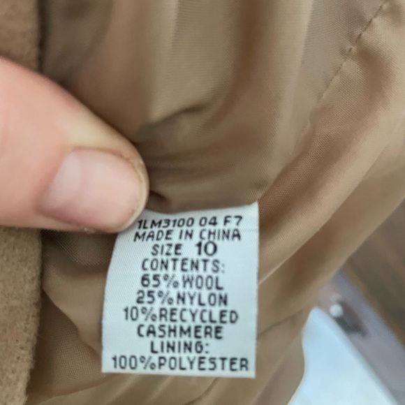 Harve Benard, size 10, camel color wool cashmere nylon blend wide lapel jacket - Picture 8 of 9